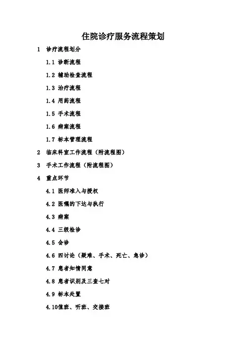 住院诊疗服务流程策划