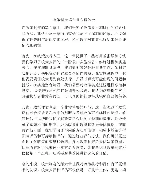 政策制定第六章心得体会