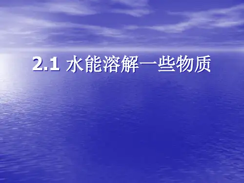 21-水能溶解一些物质精品PPT课件
