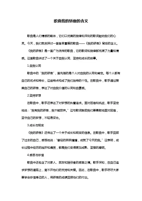歌曲我的骄傲的含义