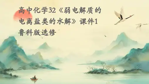 高中化学32《弱电解质的电离盐类的水解》课件1鲁科版选修