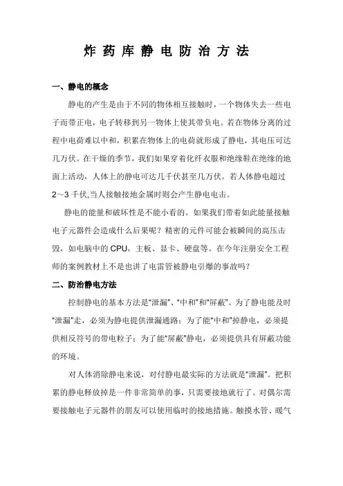 炸药库静电防治方法