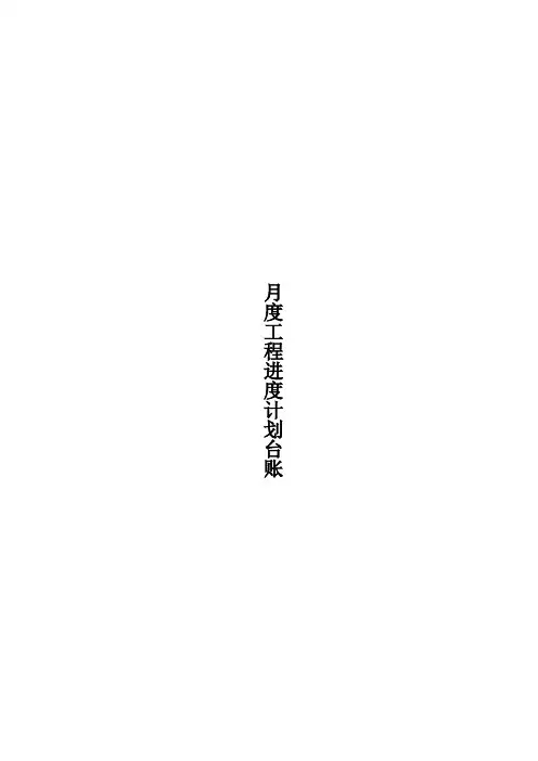 月度工程进度计划台账