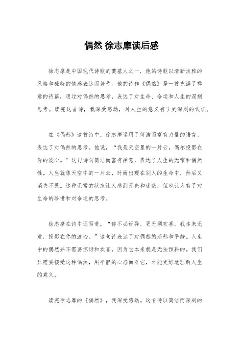 偶然 徐志摩读后感