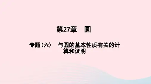 九年级数学下册第27章圆专题(六)与圆的基本性质有关的计算和证明作业课件新版华东师大版