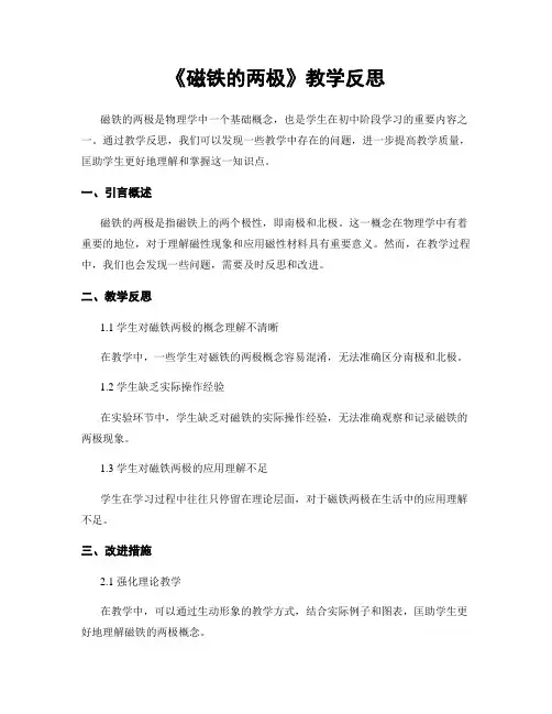 《磁铁的两极》教学反思