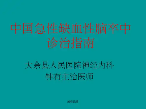 中国急性缺血性脑卒中诊治指南
