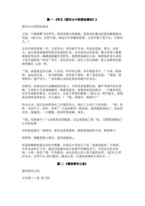 意外的发现,感动留在心里作文