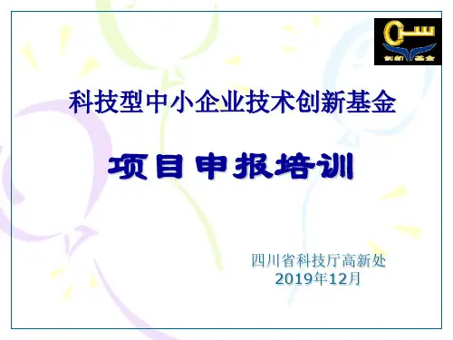 科技型中小企业技术创新基金项目申报培训93页PPT