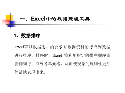一Excel中的数据整理工具