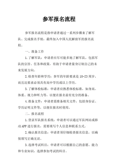 参军报名流程