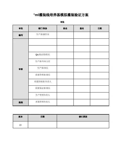 培养基模拟灌装方案word版