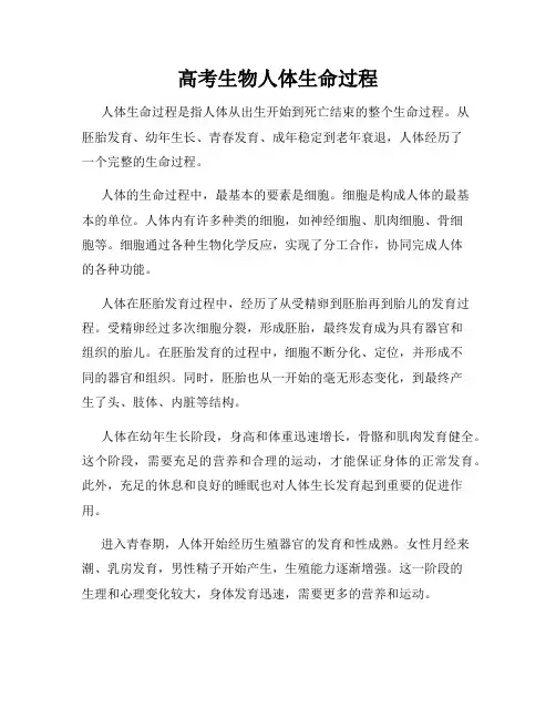 高考生物人体生命过程