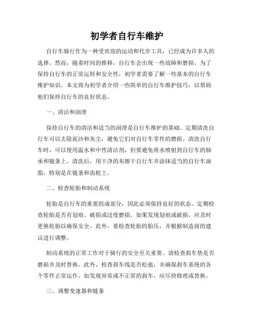 初学者自行车维护