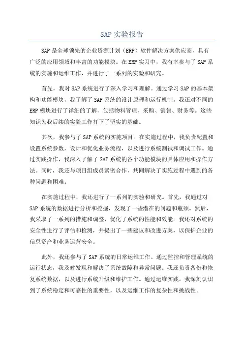 SAP实验报告