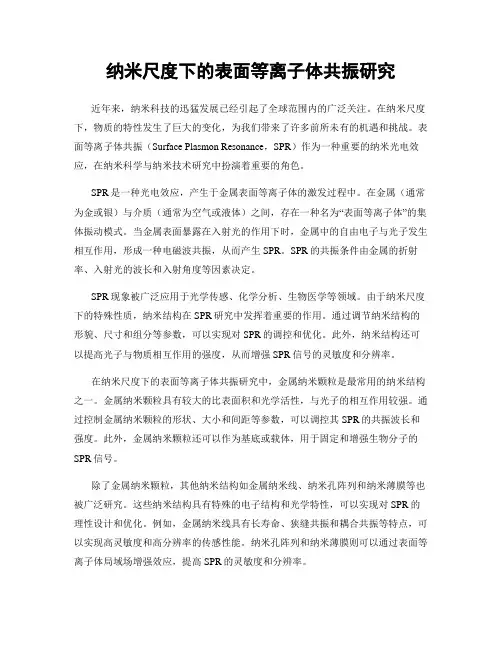 纳米尺度下的表面等离子体共振研究