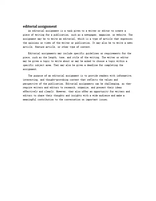 editorial assignment