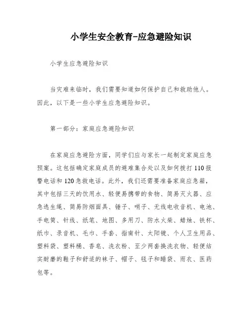 小学生安全教育-应急避险知识
