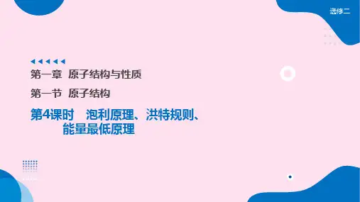 【高中化学】原子结构(泡利原理、洪特规则、能量最低原理)课件 高二化学人教版(2019)选择性必修2