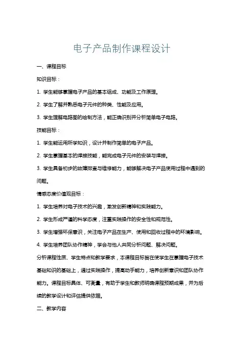 电子产品制作课程设计