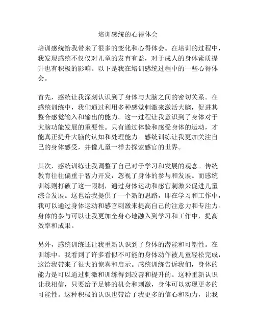 培训感统的心得体会