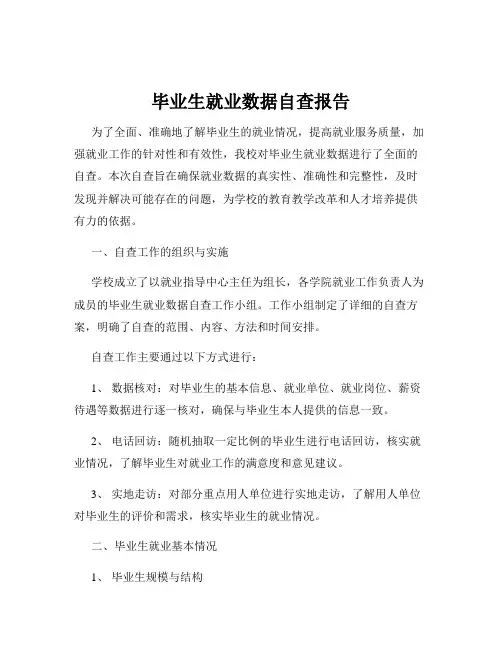 毕业生就业数据自查报告