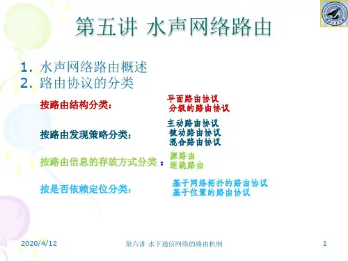 水声通信组网技术第五讲水声网络路由
