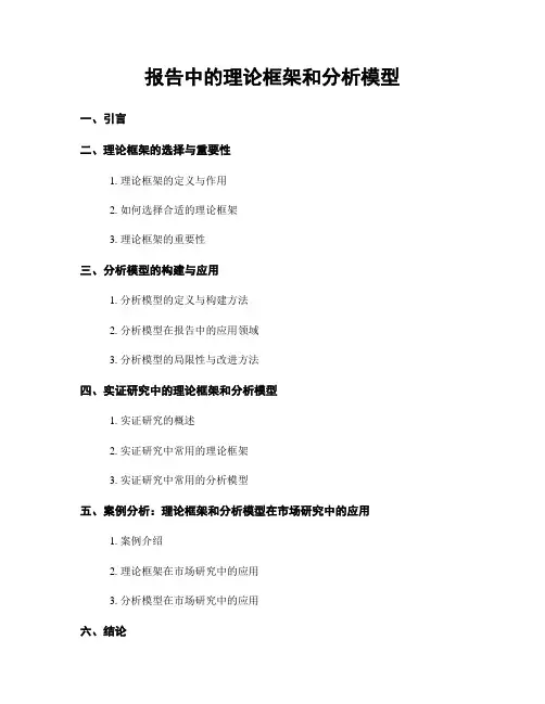 报告中的理论框架和分析模型