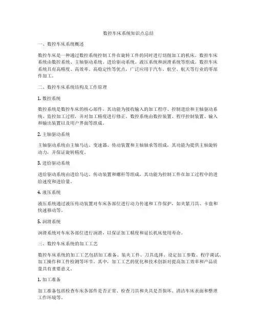数控车床系统知识点总结