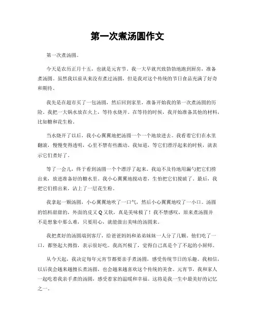 第一次煮汤圆作文