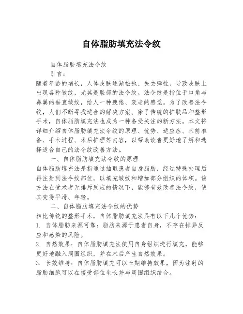 自体脂肪填充法令纹