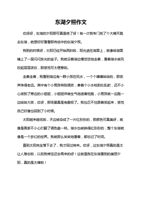 东湖夕照作文