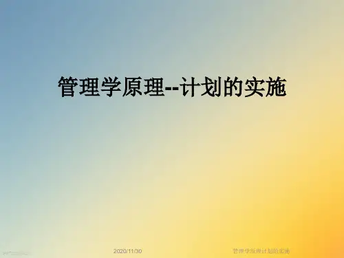 管理学原理计划的实施