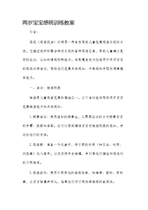 两岁宝宝感统训练市公开课获奖教案省名师优质课赛课一等奖教案