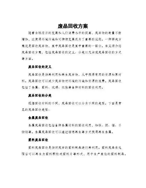 废品回收方案