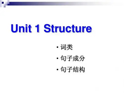 新世纪英语高一Unit 1 语法-词类、句子成分