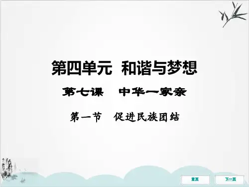 上第七课第一节促进民族团结同步冲刺-部编版道德与法治九年级全一册