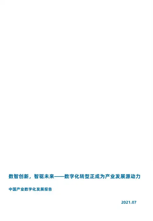 中国产业数字化发展报告(62页)