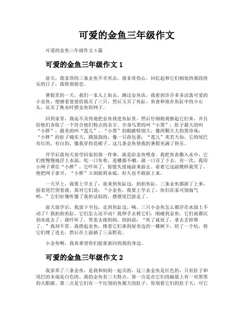 可爱的金鱼三年级作文