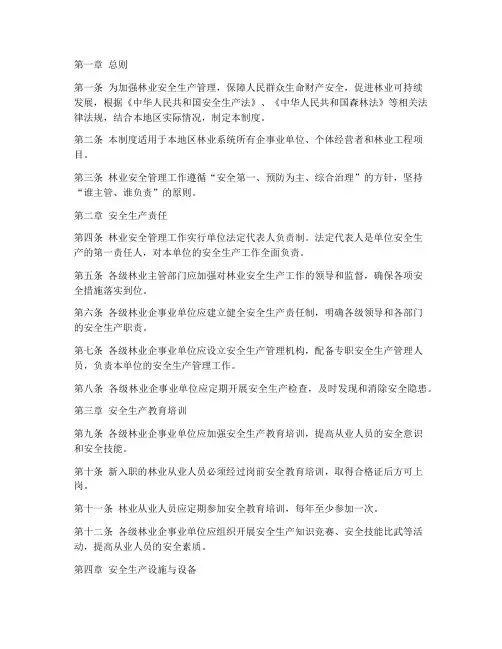林业安全管理制度