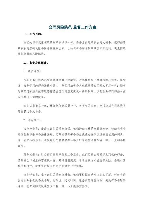 合同风险防范 监督工作方案