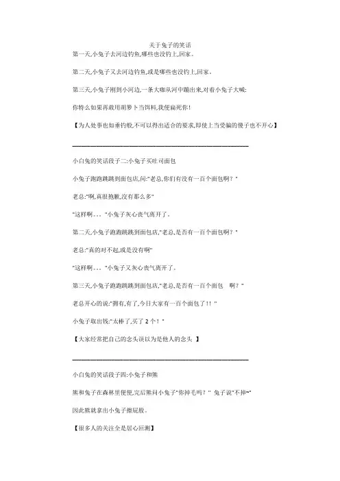 关于兔子的笑话 
