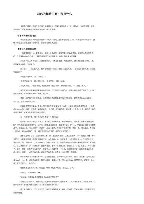 彩色的翅膀主要内容是什么