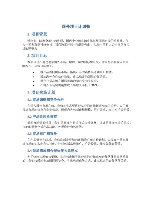 国外项目计划书