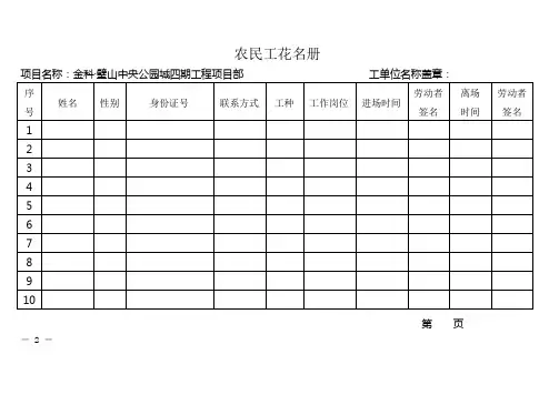 农民工花名册