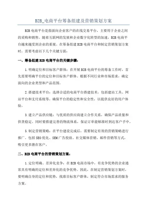 B2B_电商平台筹备组建及营销策划方案
