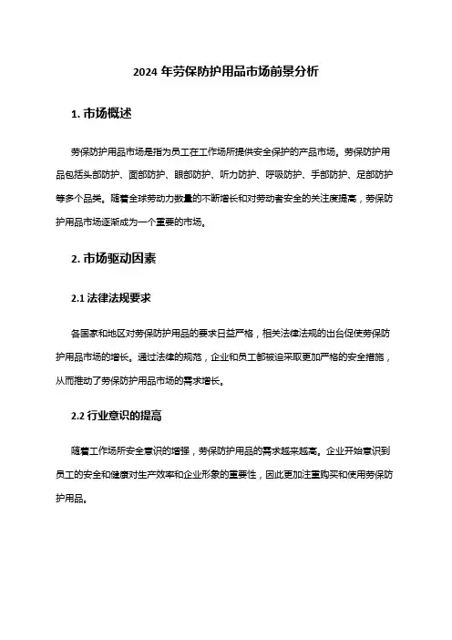 2024年劳保防护用品市场前景分析