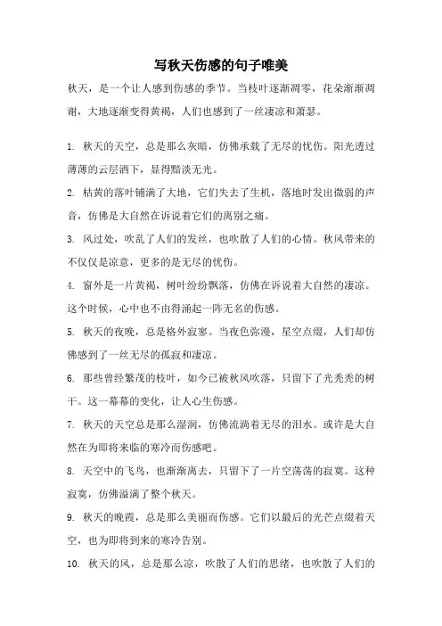 写秋天伤感的句子唯美
