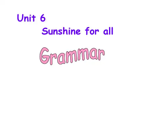译林版英语八年级下册 8B Unit6 Sunshine for all Grammar课件