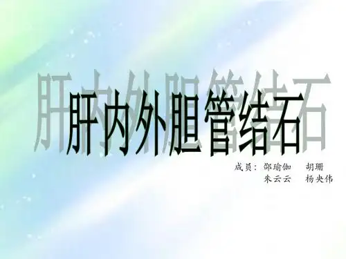 肝内外胆管结石护理查房 PPT